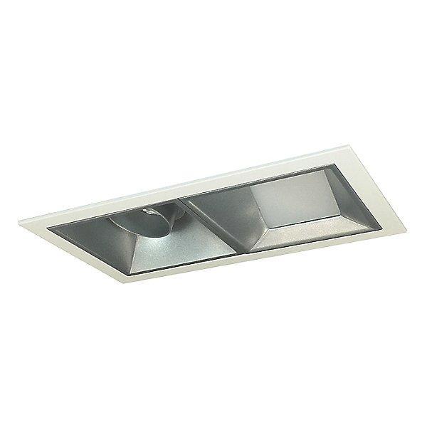 Iolite MLS LED Adjustable Snoot and Fixed Downlight Two Head Trim Set - Haze Trim with Matte Powder White Flange