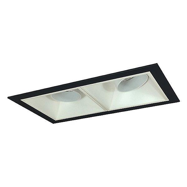 Iolite MLS LED Adjustable Snoot and Fixed Downlight Two Head Trim Set - Matte Powder White Trim with Black Flange