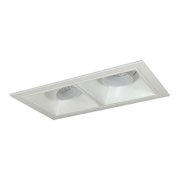 Iolite MLS LED Adjustable Snoot and Fixed Downlight Two Head Trim Set - Matte Powder White Trim with Matte Powder White Trim Flange
