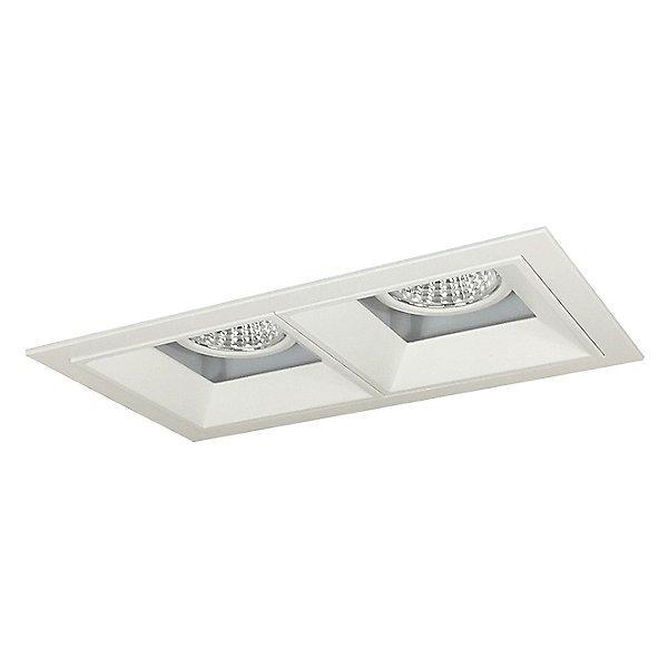 Iolite MLS LED Adjustable Snoot and Fixed Downlight Two Head Trim Set - Matte Powder White Trim with Matte Powder White Trim Flange