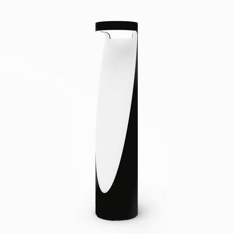 Ippolito Large LED Bollard - Anthracite Gray/White Finish