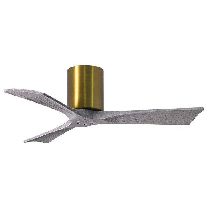 Irene Hugger 3-Blade Ceiling Fan - Brushed Brass Finish with Barn Wood Blades