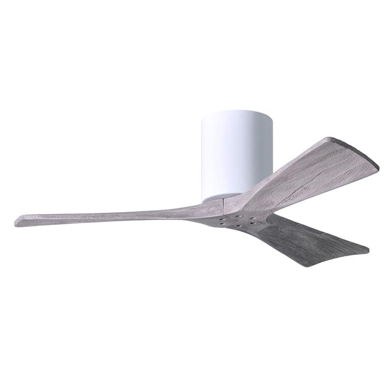 Irene Hugger 3-Blade Ceiling Fan - Gloss White Finish with Barn Wood Blades