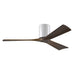 Irene Hugger 3-Blade Ceiling Fan - Gloss White Finish with Walnut Blades