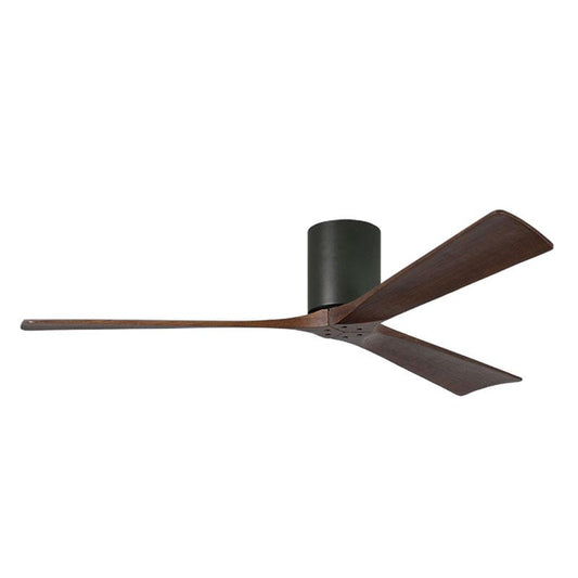 Irene Hugger 3-Blade Ceiling Fan - Matte Black Finish with Walnut Blades