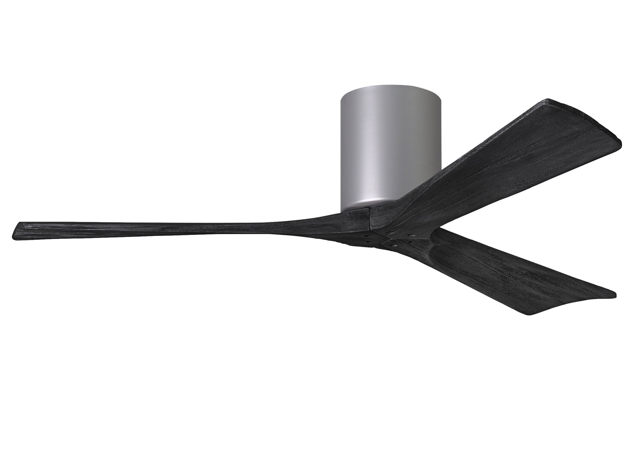 Irene Hugger 3-Blade Ceiling Fan - Brushed Nickel Finish with Matte Black Blades