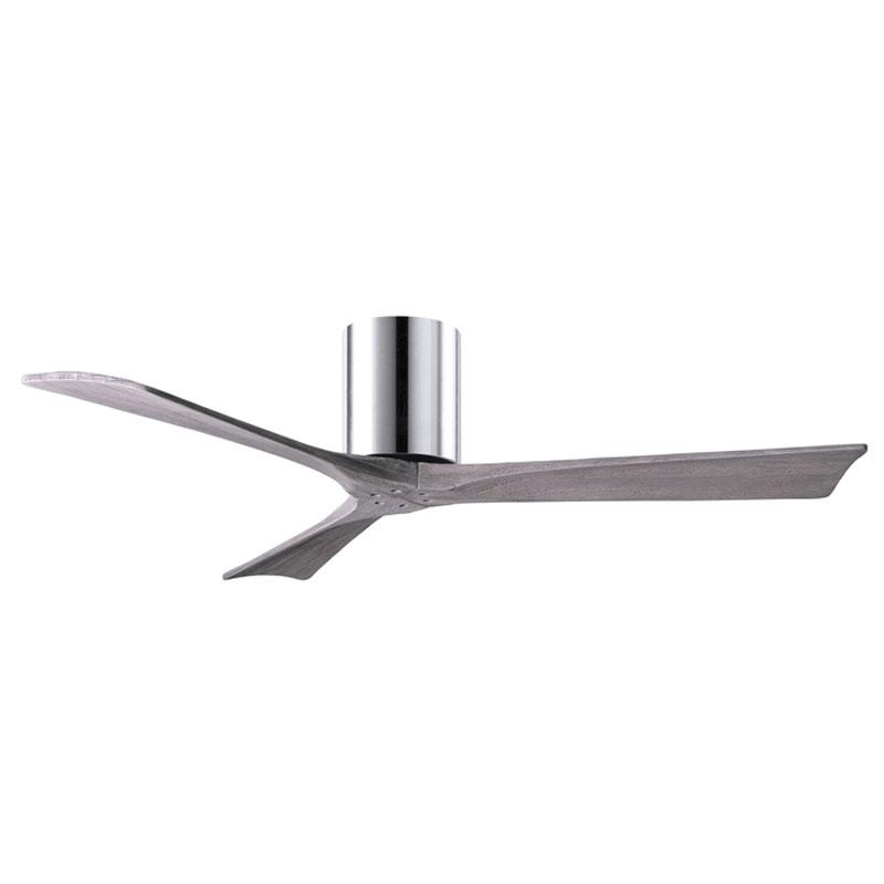 Irene Hugger 3-Blade Ceiling Fan - Polished Chrome Finish with Barn Wood Blades