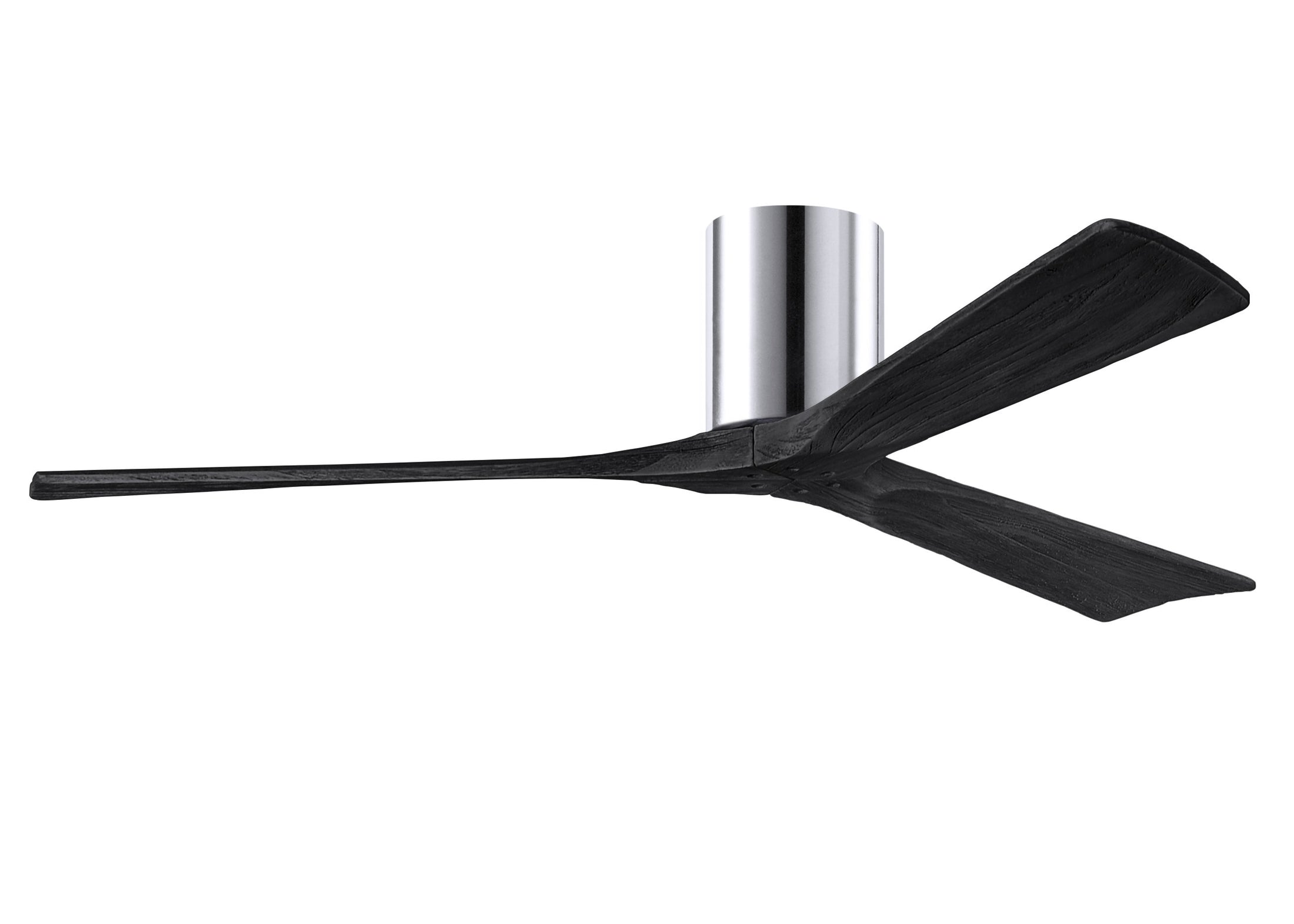 Irene Hugger 3-Blade Ceiling Fan - Polished Chrome Finish with Matte Black Blades