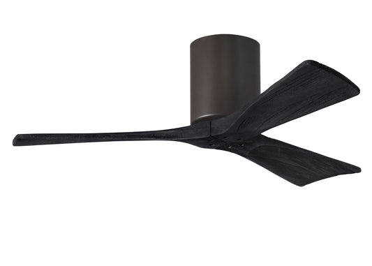 Irene Hugger 3-Blade Ceiling Fan - Textured Bronze Finish with Matte Black Blades