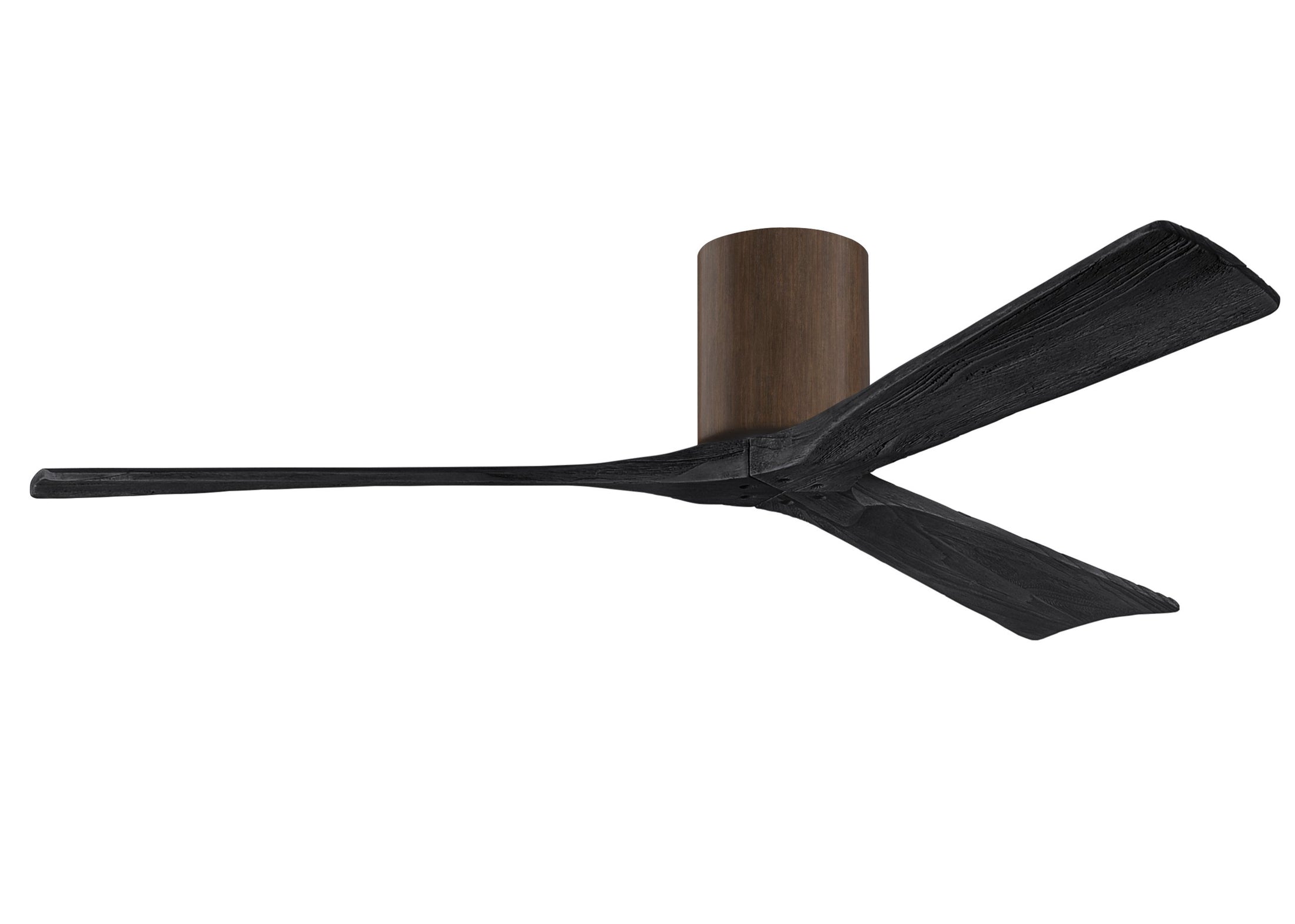 Irene Hugger 3-Blade Ceiling Fan - Walnut Finish with Matte Black Blades