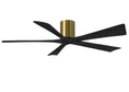 Load image into Gallery viewer, Irene Hugger 5-Blade Ceiling Fan - Brushed Brass Finish with Matte Black Blades
