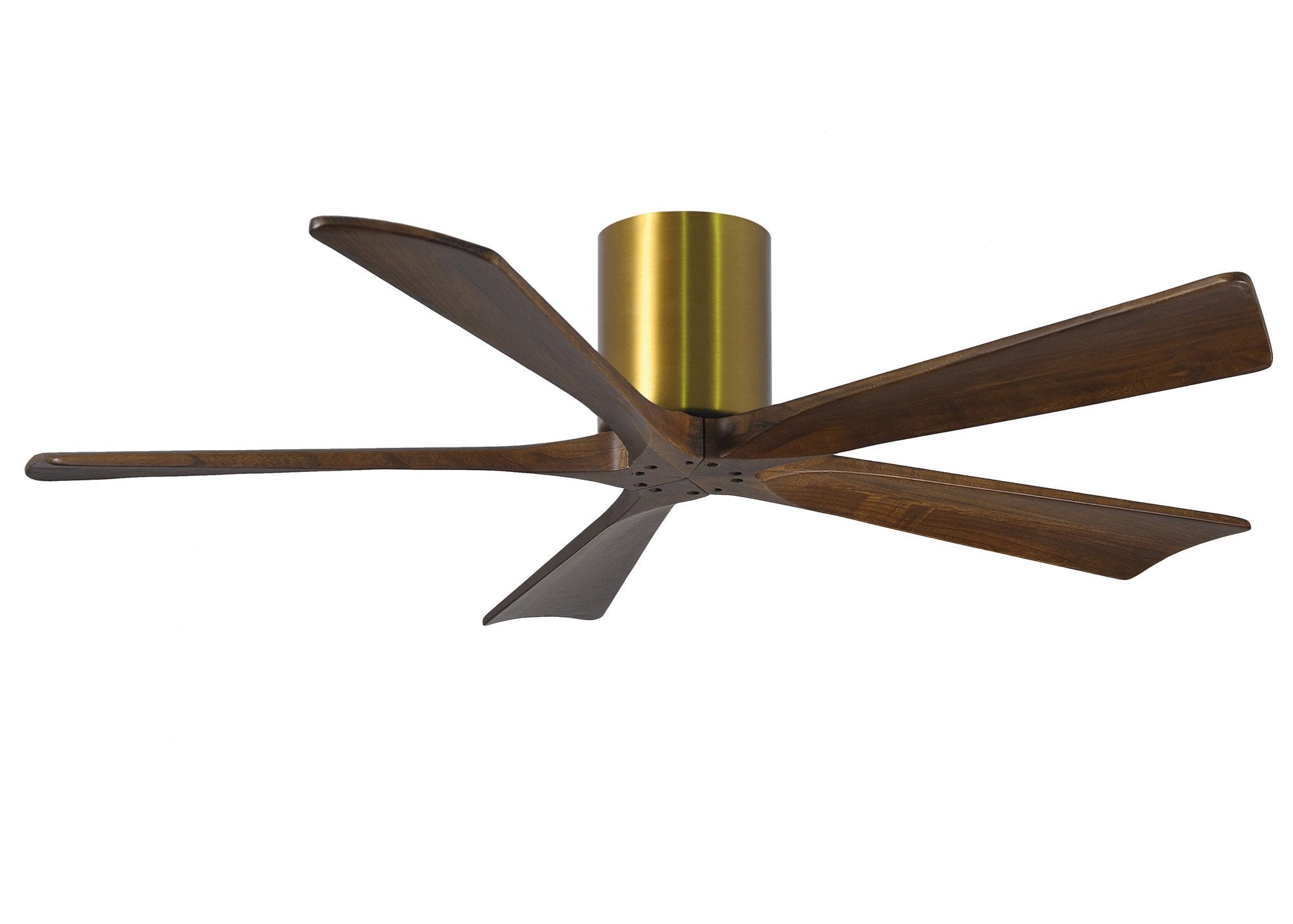 Irene Hugger 5-Blade Ceiling Fan - Brushed Brass Finish with Walnut Blades