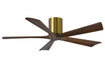 Irene Hugger 5-Blade Ceiling Fan - Brushed Brass Finish with Walnut Blades