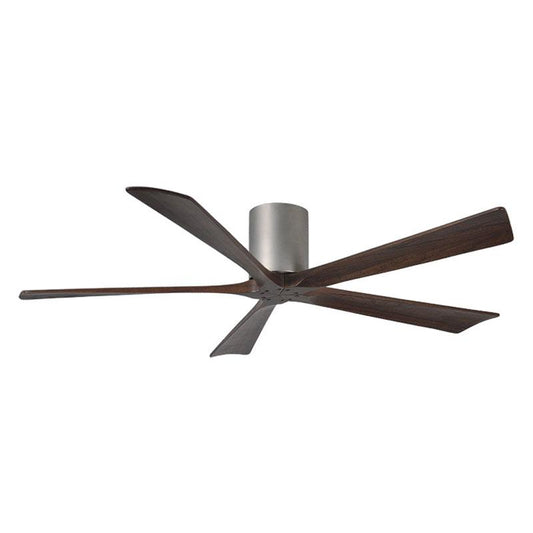 Irene Hugger 5-Blade Ceiling Fan - Brushed Nickel Finish with Walnut Blades 