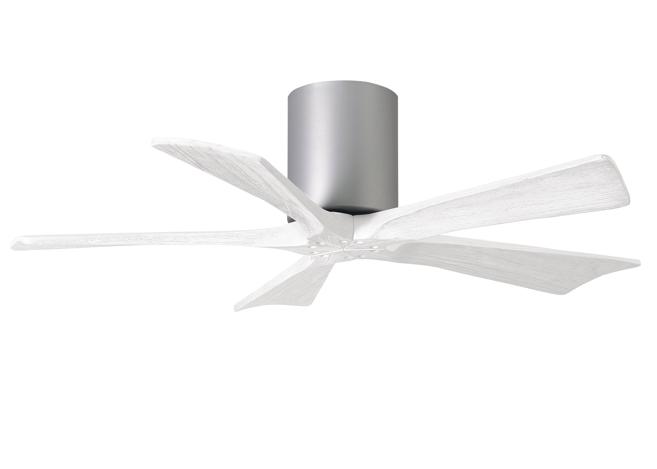 Irene Hugger 5-Blade Ceiling Fan - Brushed Nickel Finish with Matte White Blades 