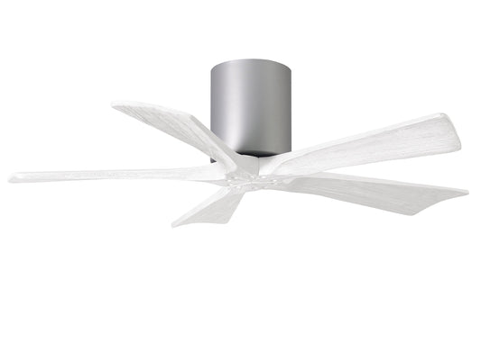 Irene Hugger 5-Blade Ceiling Fan - Brushed Nickel Finish with Matte White Blades 