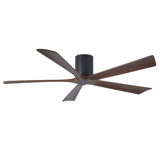 Irene Hugger 5-Blade Ceiling Fan - Matte Black Finish with Walnut Blades