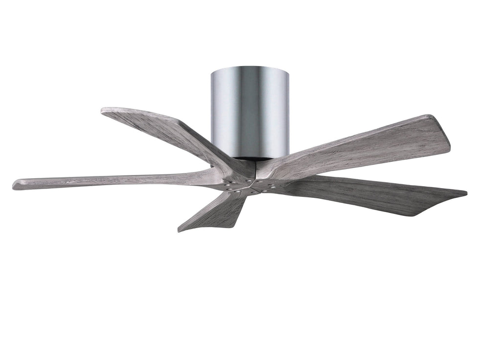 Irene Hugger 5-Blade Ceiling Fan - Polished Chrome Finish with Barn Wood Blades