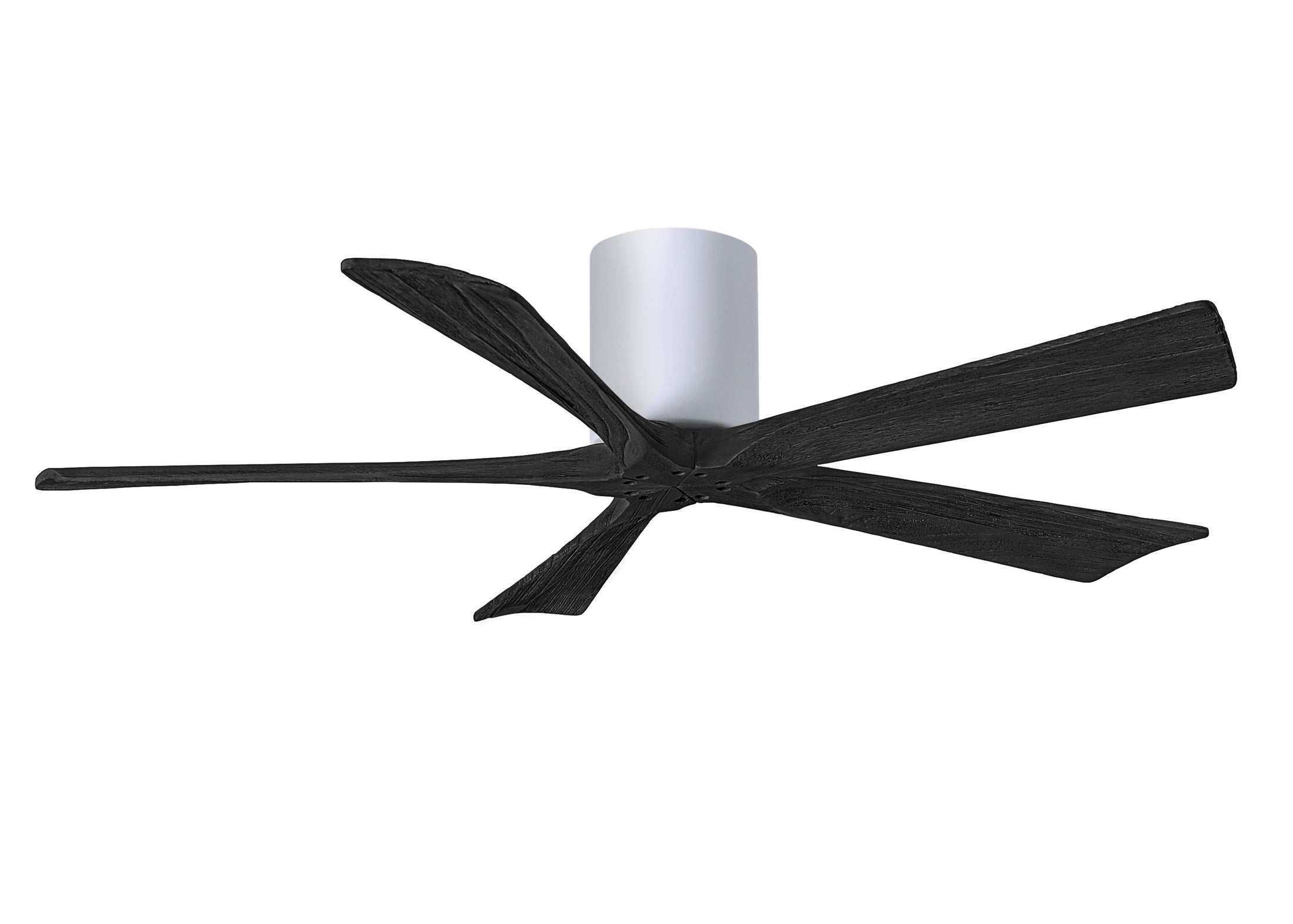 Irene Hugger 5-Blade Ceiling Fan - Gloss White Finish with Matte Black Blades