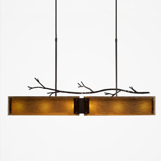 Ironwood Linear Suspension Light - Gunmetal/Bronze Granite