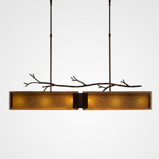 Ironwood Linear Suspension Light - Oiled Rubbed Bronze/Bronze Granite