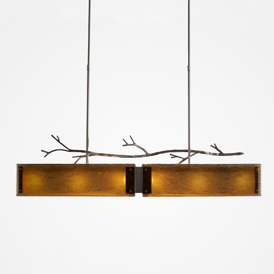 Ironwood Linear Suspension Light - Satin Nickel/Bronze Granite