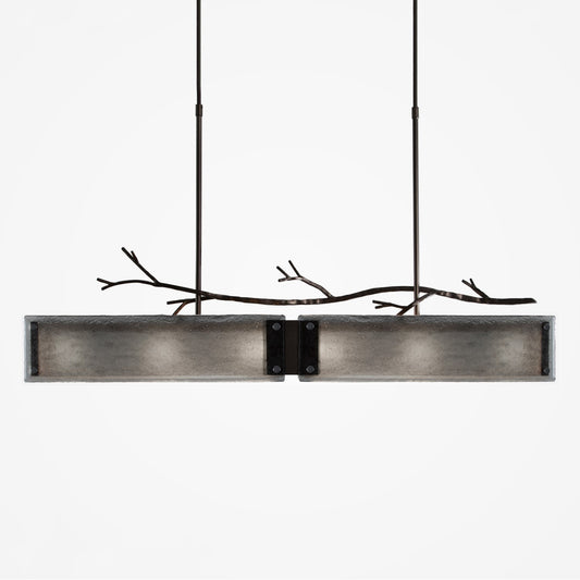Ironwood Linear Suspension Light - Gunmetal/Smoke Granite