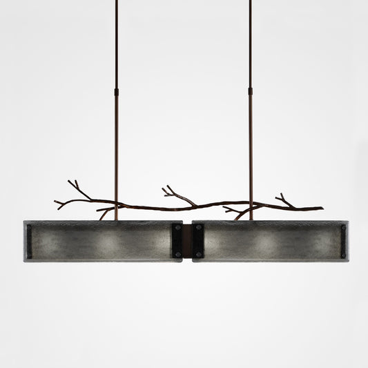 Ironwood Linear Suspension Light - Oiled Rubbed Bronze/Smoke Granite