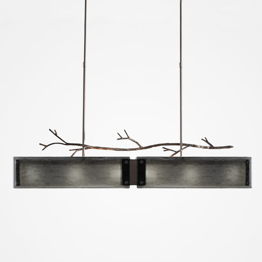 Ironwood Linear Suspension Light - Satin Nickel/Smoke Granite