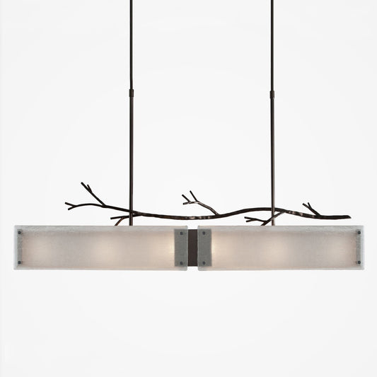 Ironwood Linear Suspension Light - Gunmetal/Frosted Granite