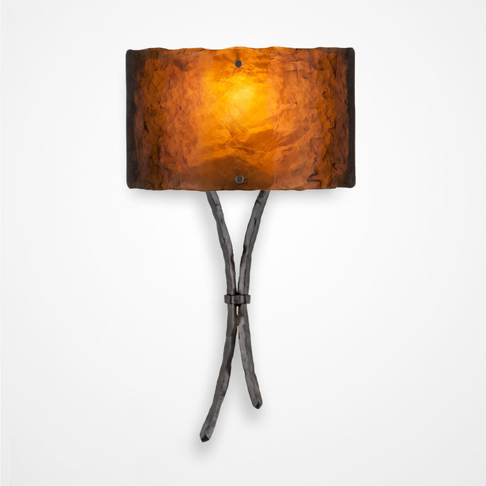 Ironwood Sprout Glass Wall Sconce - Gunmetal/Bronze Granite