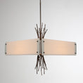 Load image into Gallery viewer, Ironwood Square Chandelier - Satin Nickel/Ivory Wisp
