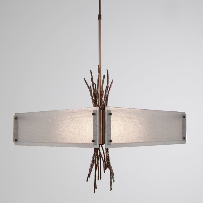 Ironwood Square Chandelier - Oiled Rubbed Bronze/Frosted Granite
