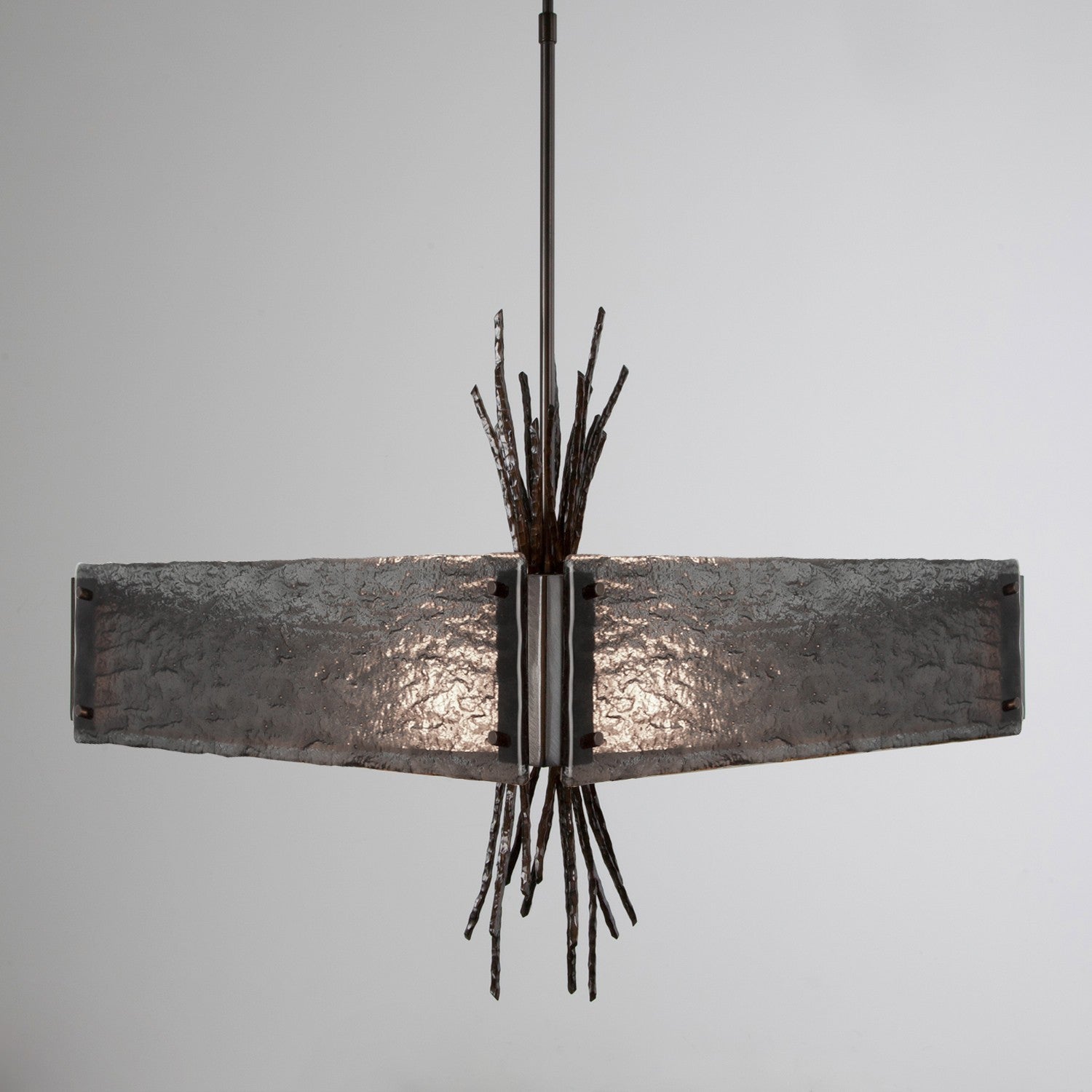 Ironwood Square Chandelier - Gunmetal/Smoke Granite