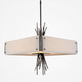 Load image into Gallery viewer, Ironwood Square Chandelier - Gunmetal/Ivory Wisp
