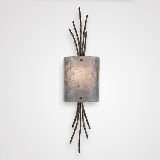 Ironwood Thistle Glass Wall Sconce - Oil Rubbed Bronze/Smoke Granite