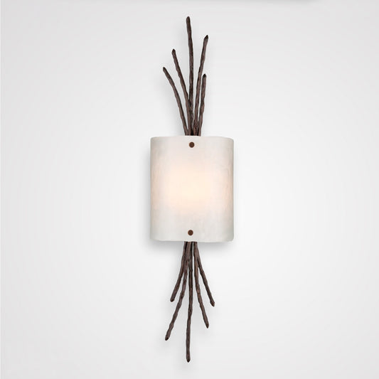 Ironwood Thistle Glass Wall Sconce - Oil Rubbed Bronze/Frosted Granite