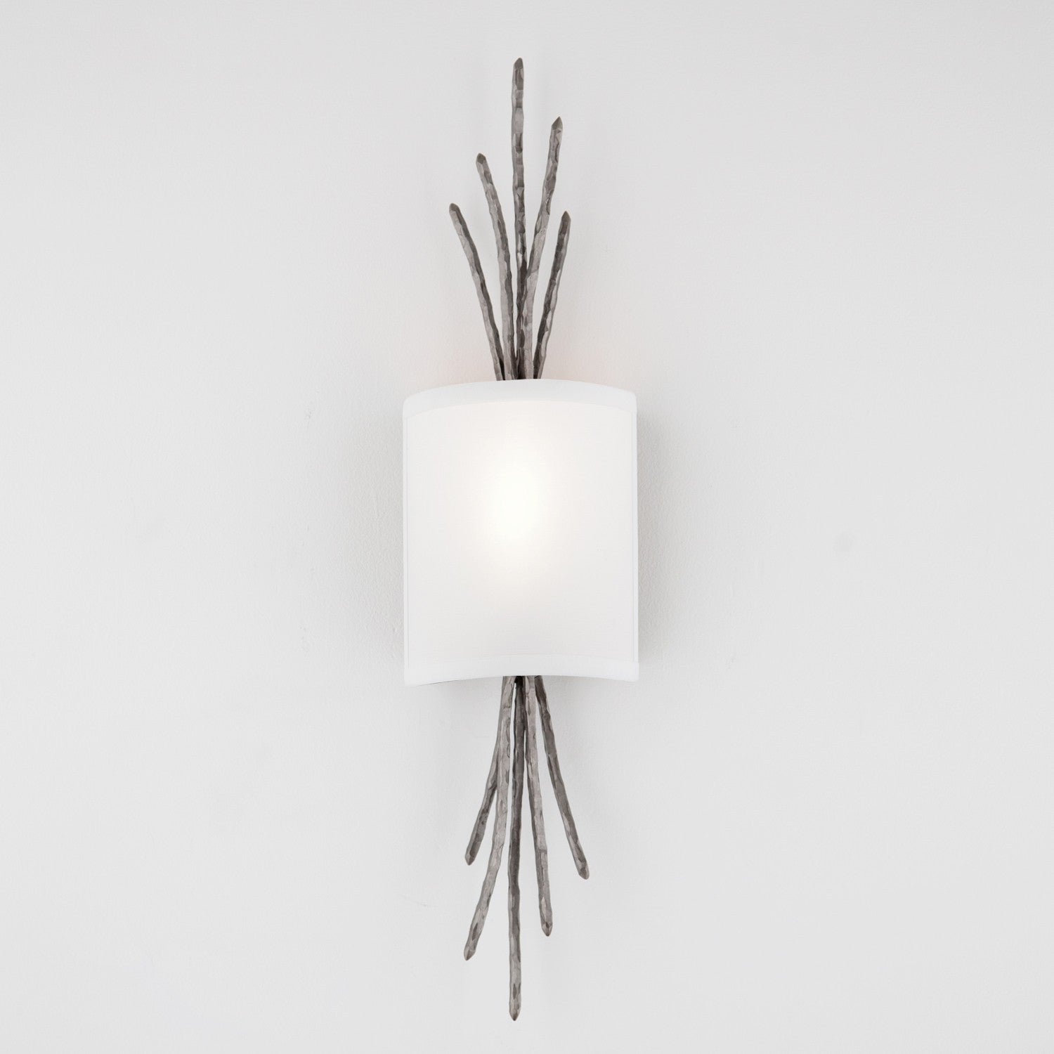 Ironwood Thistle Linen Wall Sconce - Satin Nickel/Linen Shade