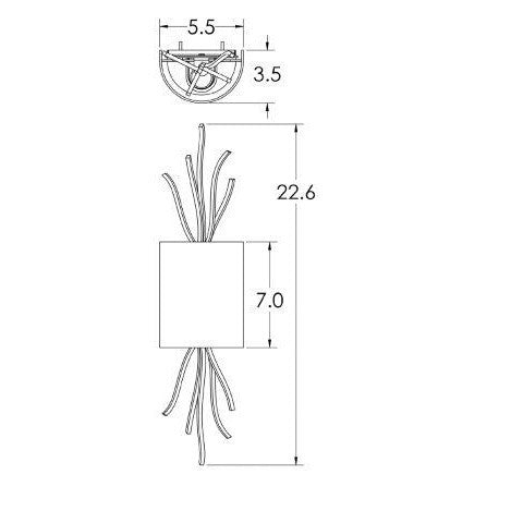 Ironwood Thistle Linen Wall Sconce - Diagram