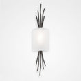 Load image into Gallery viewer, Ironwood Thistle Linen Wall Sconce - Gunmetal/Linen Shade
