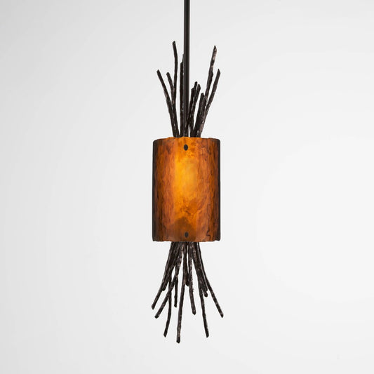 Ironwood Thistle Pendant Light - Gunmetal/Bronze Granite