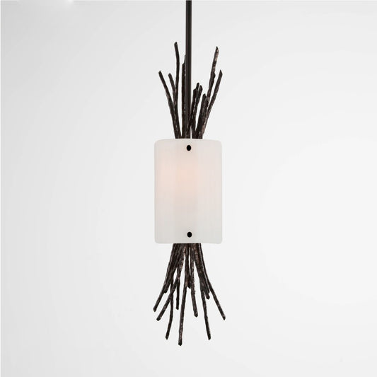 Ironwood Thistle Pendant Light - Gunmetal/Ivory Wisp