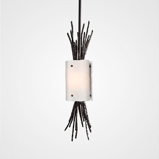 Ironwood Thistle Pendant Light - Gunmetal/Frosted Granite