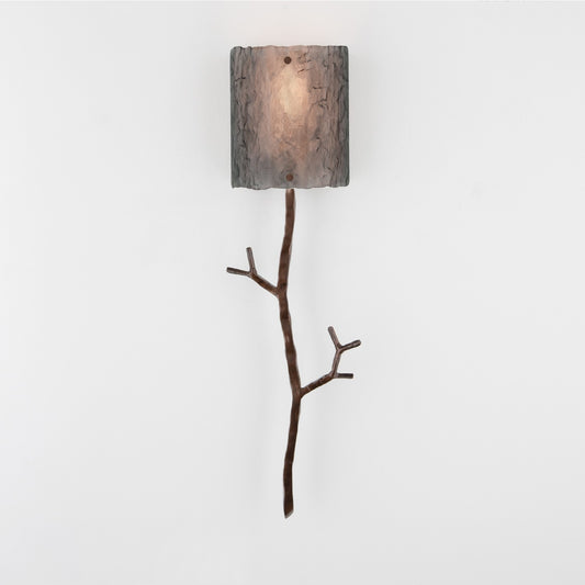 Ironwood Twig Glass Wall Sconce - Oiled Rubbed Bronze/Smoke Granite