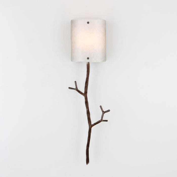 Ironwood Twig Glass Wall Sconce - Oiled Rubbed Bronze/Frosted Granite