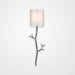 Ironwood Twig Glass Wall Sconce - Satin Nickel/Frosted Granite