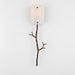 Ironwood Twig Glass Wall Sconce - Oiled Rubbed Bronze/Ivory Wisp