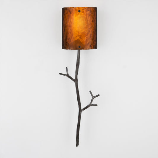 Ironwood Twig Glass Wall Sconce - Gunmetal/Bronze Granite