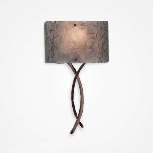 Ironwood Twist Glass Wall Sconce - Oiled Rubbed Bronze/Smoke Granite