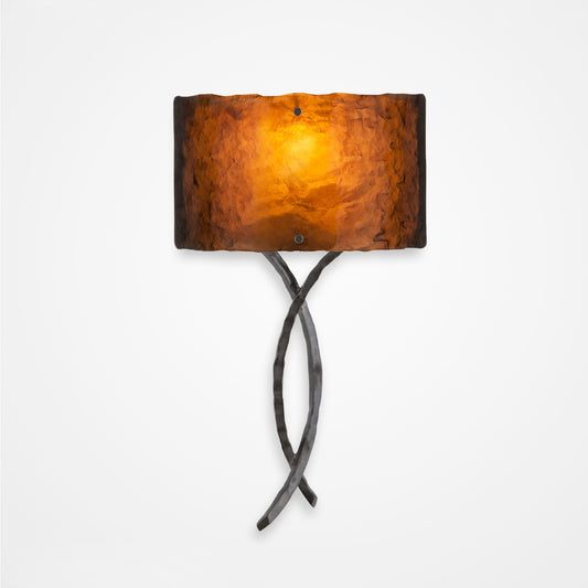 Ironwood Twist Glass Wall Sconce - Gunmetal/Bronze Granite